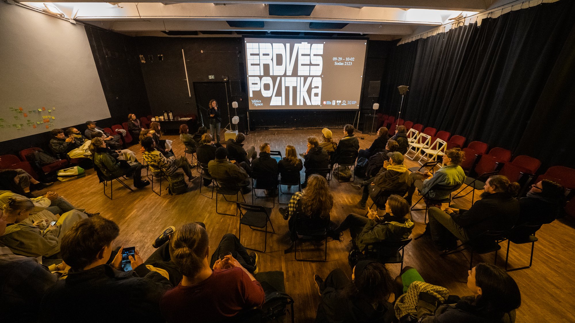 SODAS 2123 event hall during symposium Politics of Space 2022. Photo by Vitalij Cerviakov